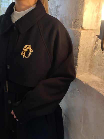 Christian Dior 緞帶圖案胸針 金色 復古 8jxfxg 