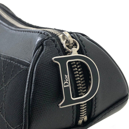 Christian Dior Cannage Charm Canvas Pouch Black Vintage Old 66dgej
