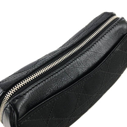 Christian Dior Cannage Charm Canvas Pouch Black Vintage Old 66dgej
