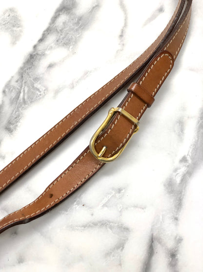 CELINE Macadam Blason Front zipper Oval Shoulder bag Beige Vintage Old Celine zaebn2