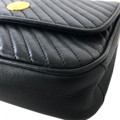 CELINE Blason Triomphe 斜紋針法單肩包 黑色 舊款 Celine 復古 4e3x2s