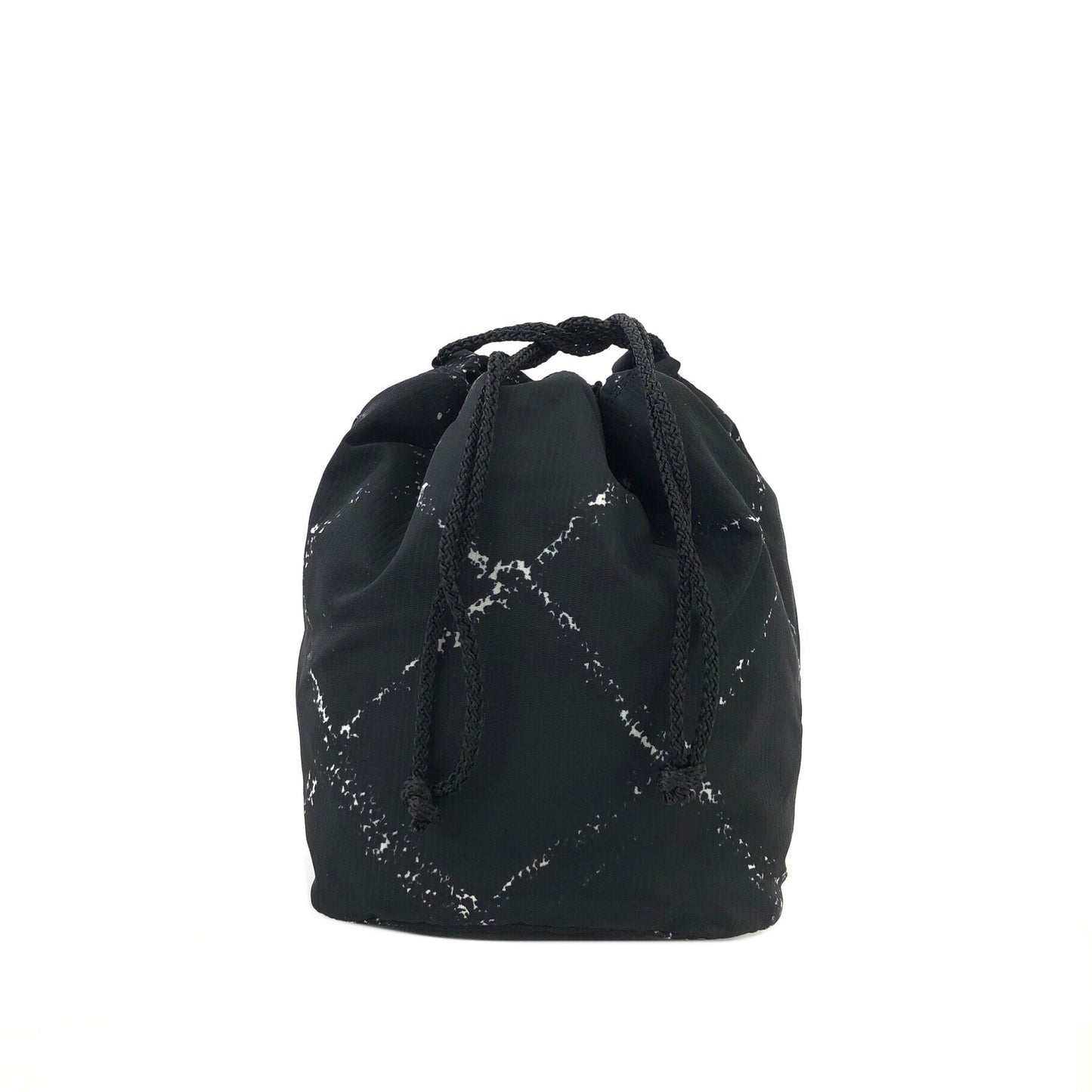 CHANEL Travel Line Drawstring Nylon Pouch Black Old Vintage ytx88j