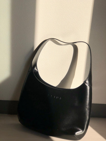 CELINE Logo Hobobag Handbag AVA Black Old Celine vintage tn8fbb