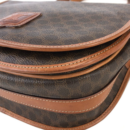 CELINE Macadam Blason Half Circle Crossbody Shoulder bag Brown vintage Old Celine x562cx