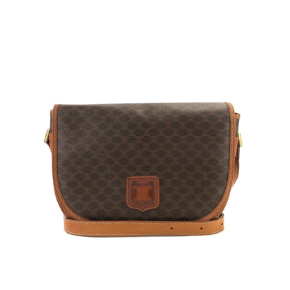 CELINE Macadam Blason Half Circle Crossbody Shoulder bag Brown vintage Old Celine x562cx