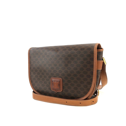 CELINE Macadam Blason Half Circle Crossbody Shoulder bag Brown vintage Old Celine x562cx