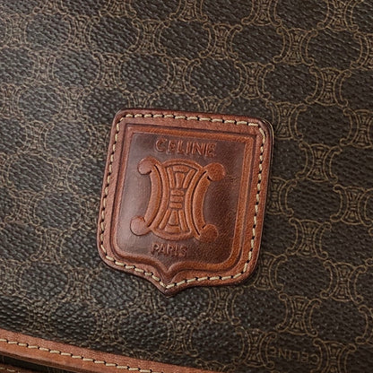CELINE Macadam Blason Half Circle Crossbody Shoulder bag Brown vintage Old Celine x562cx