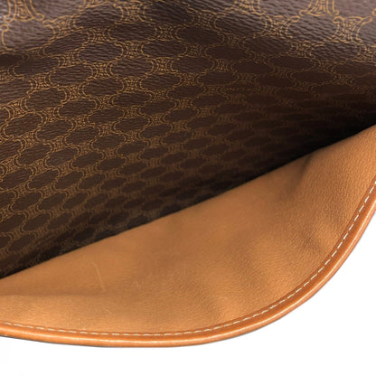 CELINE Macadam Blason Half Circle Crossbody Shoulder bag Brown vintage Old Celine x562cx