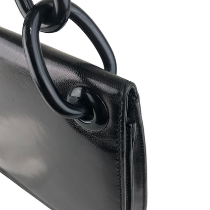 PRADA Logo Chain Shoulder bag Black Vintage vksien