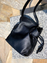 Load image into Gallery viewer, LOEWE Flamenco Knot Small Drawstring Shoulder bag Black Vintage wsftx5
