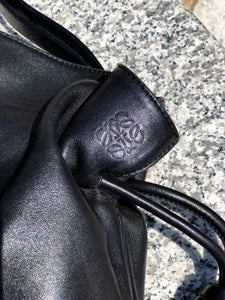 LOEWE Flamenco Knot Small Drawstring Shoulder bag Black Vintage wsftx5