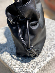 LOEWE Flamenco Knot Small Drawstring Shoulder bag Black Vintage wsftx5