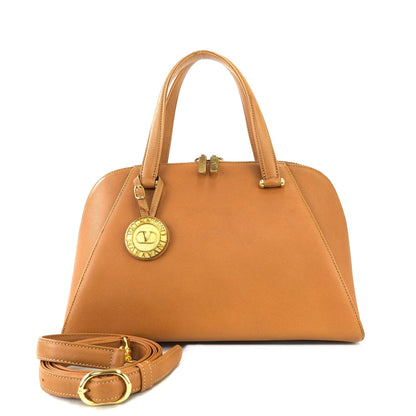 VALENTINO GARAVANI Logo Handbag Shoulder bag Camel Vintage Old ycyt4r