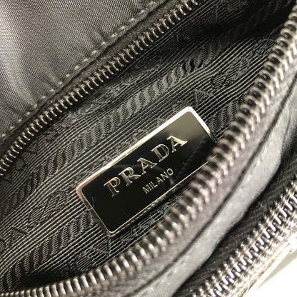PRADA Triangle logo Nylon Waist bag Black Vintage sh566s