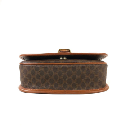 CELINE Macadam Front buckle Flap Shoulder bag Brown Vintage Old CELINE zex7ax