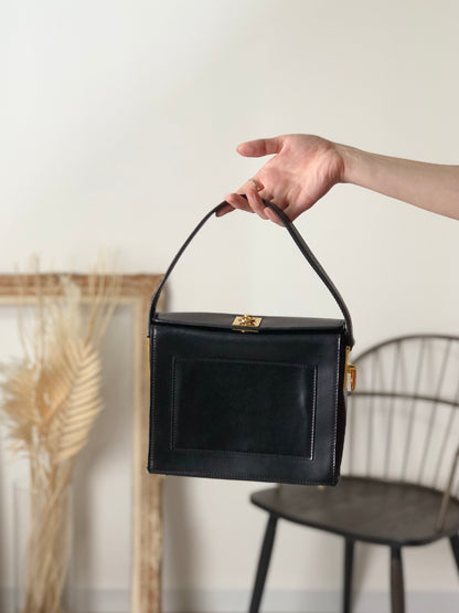 CELINE Gancini Handbag Shoulder bag Black Vintage b73drr