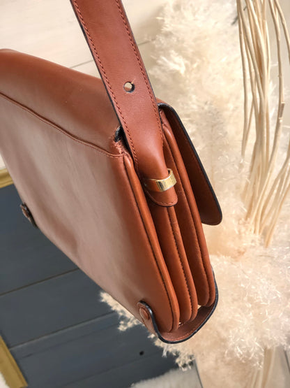 CELINE 馬車斜背包肩背包棕色復古舊CELINE zgbb53