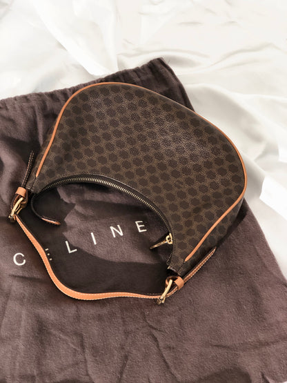 CELINE Macadam Handbag Shoulder Bag Hobobag Brown AVA Old Celine Vintage j3grwx