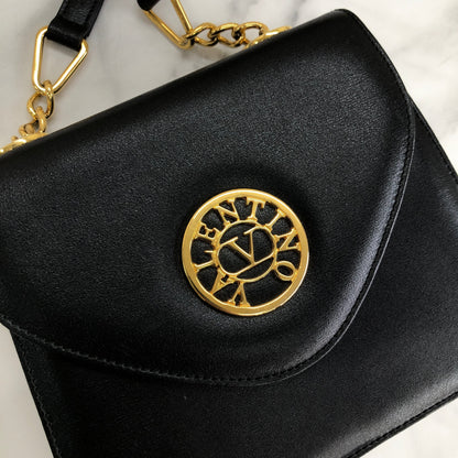 VALENTINO GARAVANI Logo Crossbody Shoulder bag Black Vintage Old 2vcv5w