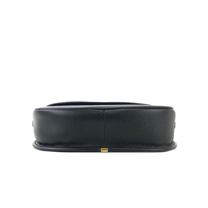 Yves Saint Laurent YSL logo Round Shoulder bag Black Vintage Old jvb8j4