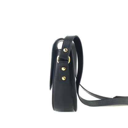 Yves Saint Laurent YSL logo Round Shoulder bag Black Vintage Old jvb8j4