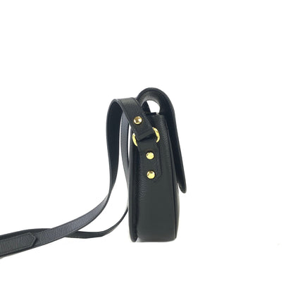 Yves Saint Laurent YSL logo Round Shoulder bag Black Vintage Old jvb8j4