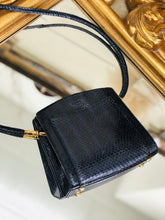 Load image into Gallery viewer, CELINE Star Python Leather Shoulder bag Black Vintage Old CELINE pi7dwg
