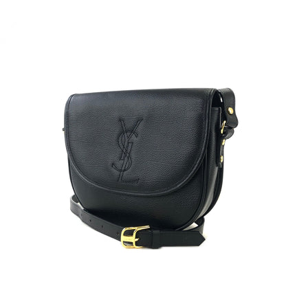 Yves Saint Laurent YSL logo Round Shoulder bag Black Vintage Old jvb8j4