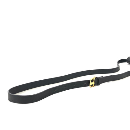 Yves Saint Laurent YSL logo Round Shoulder bag Black Vintage Old jvb8j4