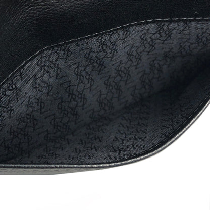 Yves Saint Laurent YSL logo Round Shoulder bag Black Vintage Old jvb8j4