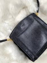 Load image into Gallery viewer, CELINE Star Python Leather Shoulder bag Black Vintage Old CELINE pi7dwg
