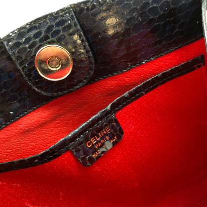 CELINE Star Python Leather Shoulder bag Black Vintage Old CELINE pi7dwg