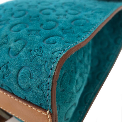 CELINE C Macadam Small Shoulder bag Blue Vintage Old CELINE tr5mr6