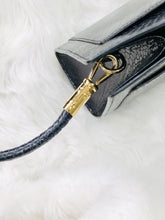 Load image into Gallery viewer, CELINE Star Python Leather Shoulder bag Black Vintage Old CELINE pi7dwg
