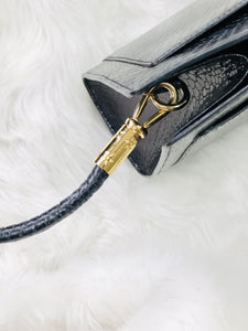 CELINE Star Python Leather Shoulder bag Black Vintage Old CELINE pi7dwg