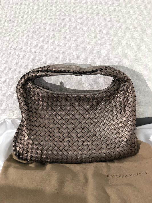 Bottega Veneta Intrecciato Leather Hobo bag Shoulder bag Metallic Gold VIntage whsy5u