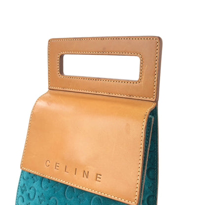 CELINE C Macadam Small Shoulder bag Blue Vintage Old CELINE tr5mr6