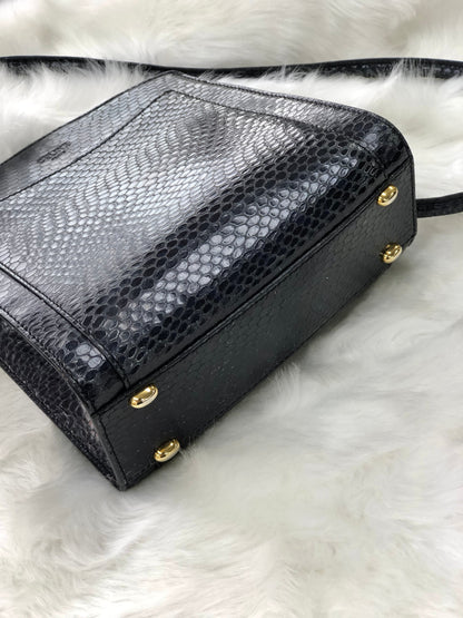 CELINE Star Python Leather Shoulder bag Black Vintage Old CELINE pi7dwg