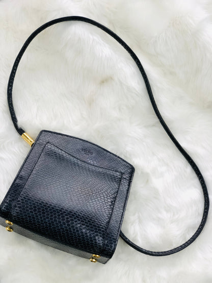 CELINE Star Python Leather Shoulder bag Black Vintage Old CELINE pi7dwg