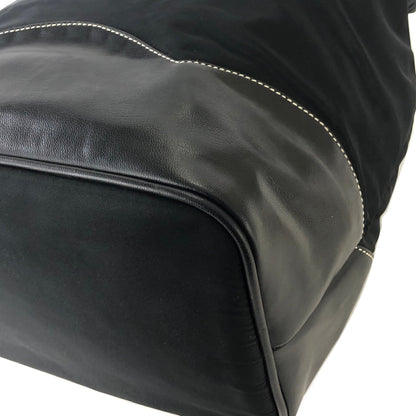 PRADA Triangle logo Nylon Bucket Tote bag Black Vintage 6azkzz