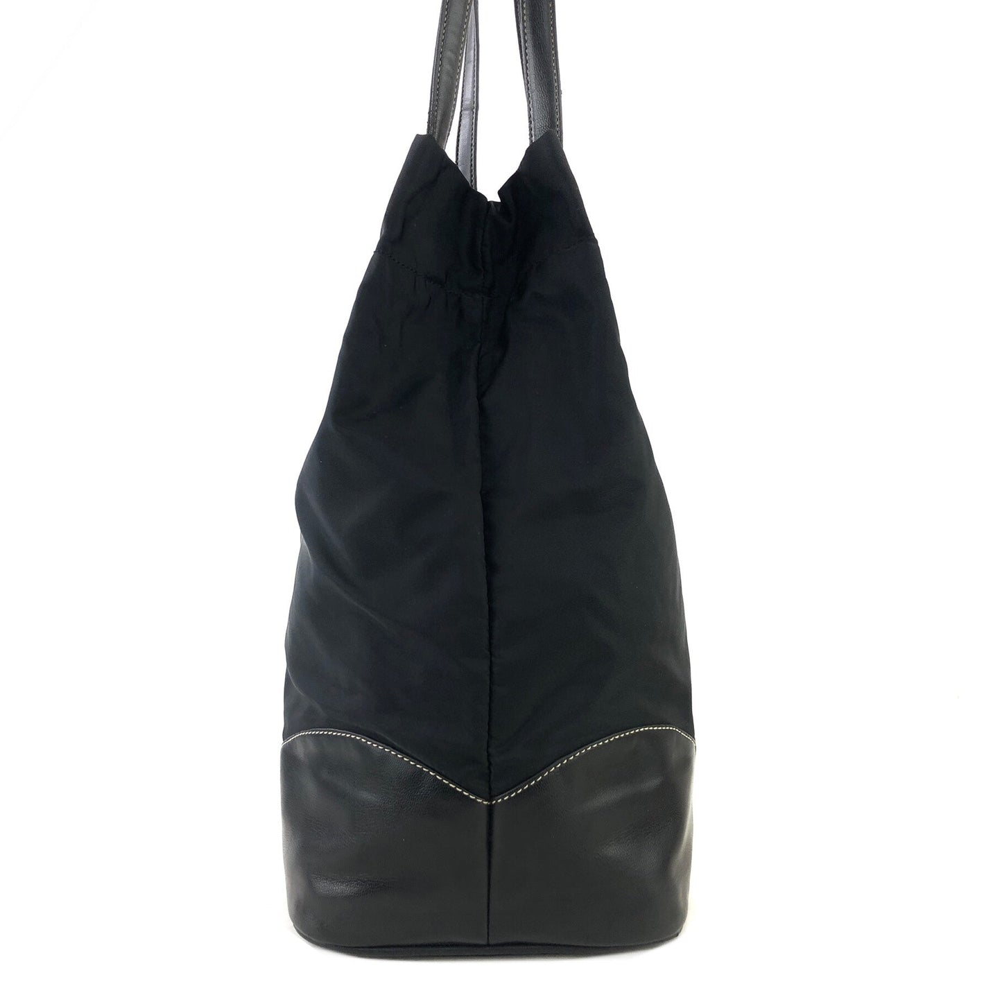 PRADA Triangle logo Nylon Bucket Tote bag Black Vintage 6azkzz