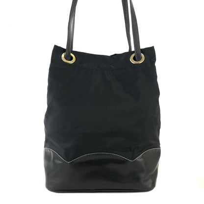 PRADA Triangle logo Nylon Bucket Tote bag Black Vintage 6azkzz