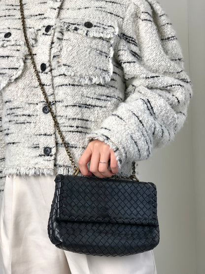 Bottega Veneta OLIMPIA Chain Shoulder bag Black Vintage wkfbrv