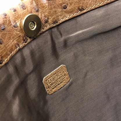 LOEWE Anagram Ostrich Tote bag Brown Vintage Old bkb45d