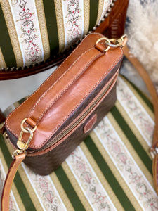 CELINE Macadam Blason Vanity bag Shoulder bag Brown Vintage Old Celine jnz587