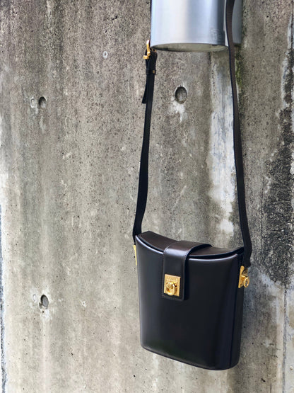 CELINE Gancini Bucket Shoulderbag Brown Vintage Old CELINE je3ypu