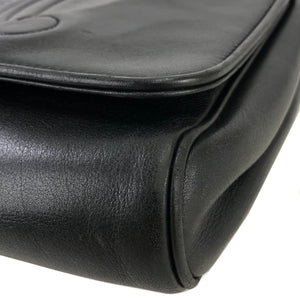 CELINE Triomphe Leather Crossbody Shoulder Bag Black Old Celine vintage wj4jid