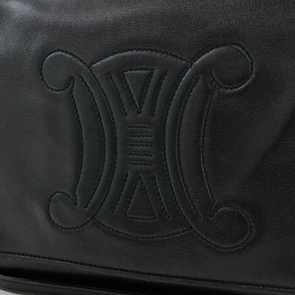 CELINE Triomphe 皮革斜背包 黑色 舊款 Celine 復古 wj4jid