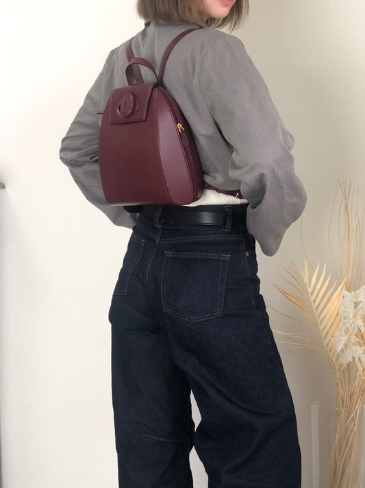 Cartier Turn Lock Backpack Bordeaux Vintage 4bx5iv