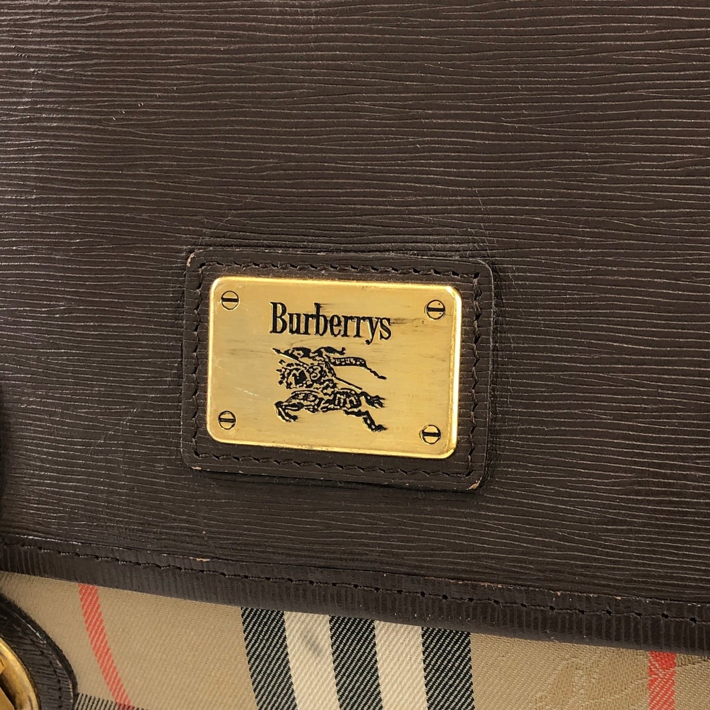 Burberrys Logo Classic check Shoulder bag Satchel bag Brown Vintage Old uzbg7j